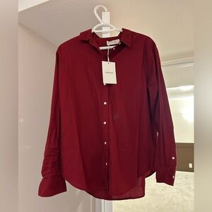 Everlane Supima Cotton Shirt — Deep Burgundy